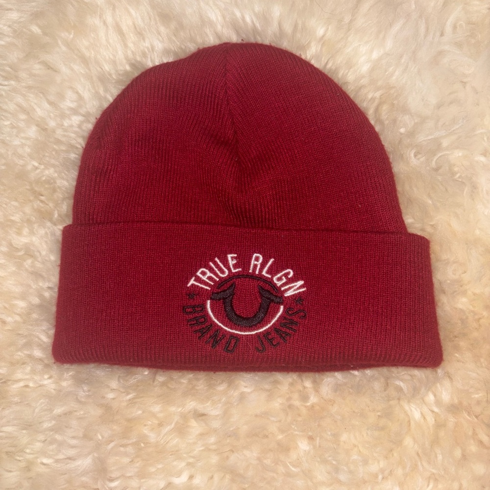 Red True Religion Beanie